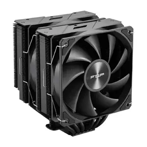 Gaisa procesora dzesētājs FSP MP7-B, 120 mm ventilators, 800–1800 RPM, FDB, atbalsta LGA1200/1700 un AM4/AM5, 123.5×125×153 mm, melns