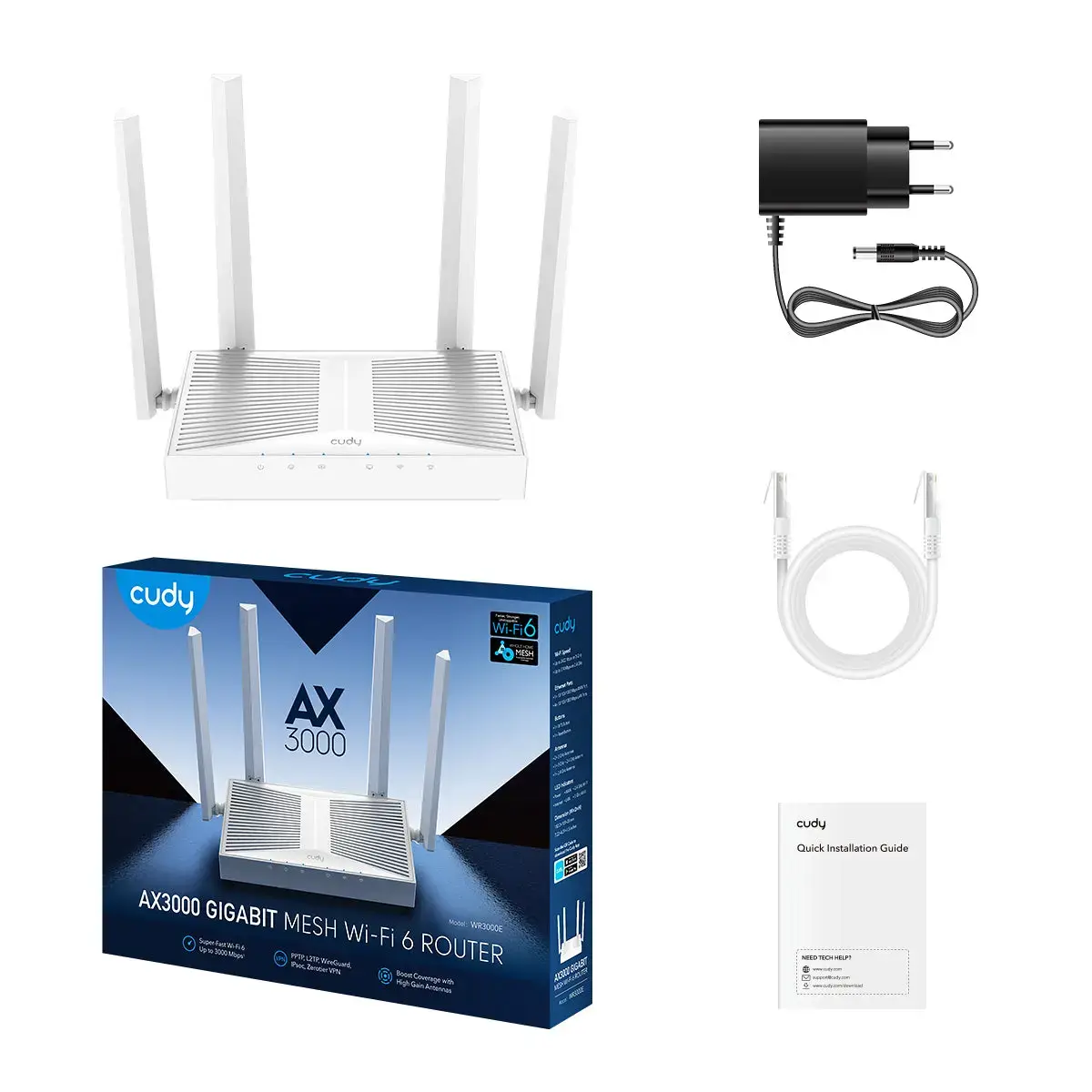 Cudy WR3000E galda Wi‑Fi 6 maršrutētājs Photo 3