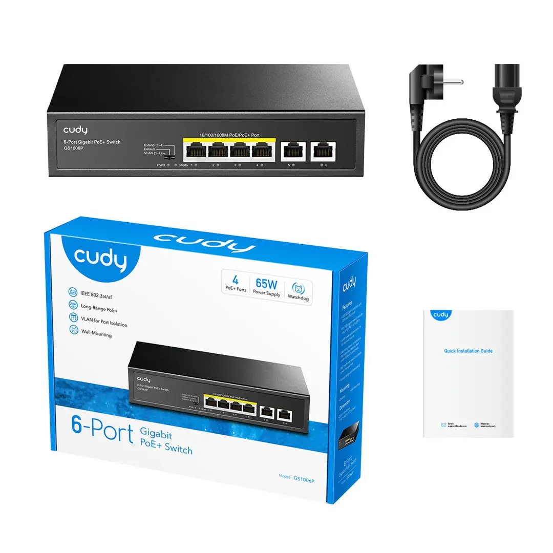Cudy GS1006P 6-port Gigabit PoE+ 65W switch Photo 4