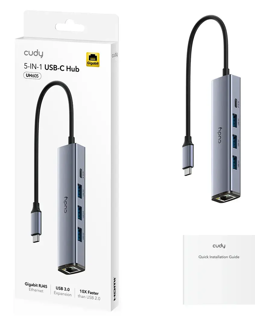 Cudy UH605 5-in-1 USB-C Hub and Docking Station Photo 2