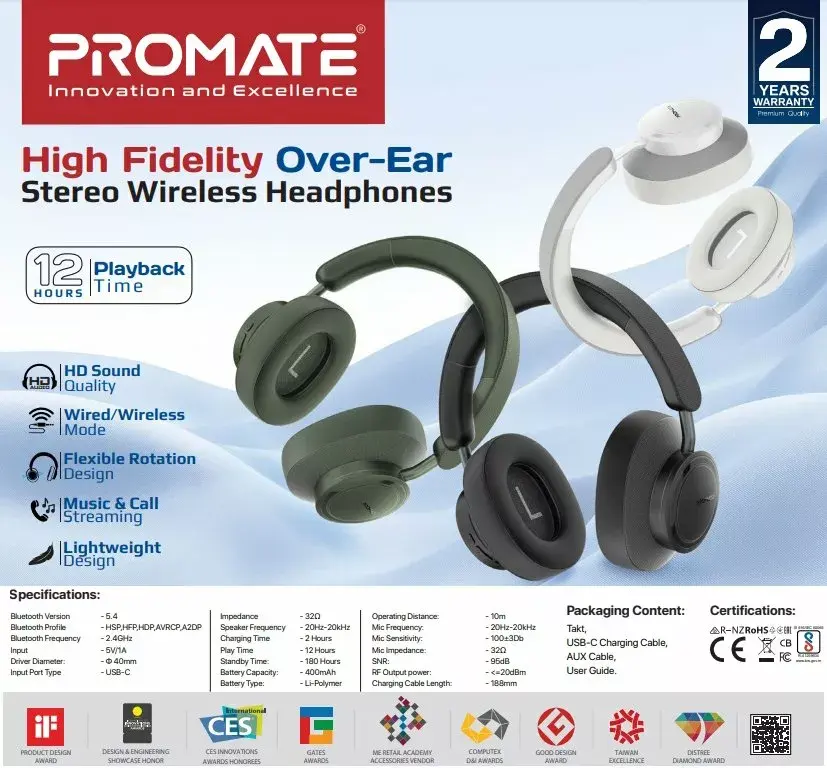 Беспроводные наушники Promate Takt TAKTBK Photo 4
