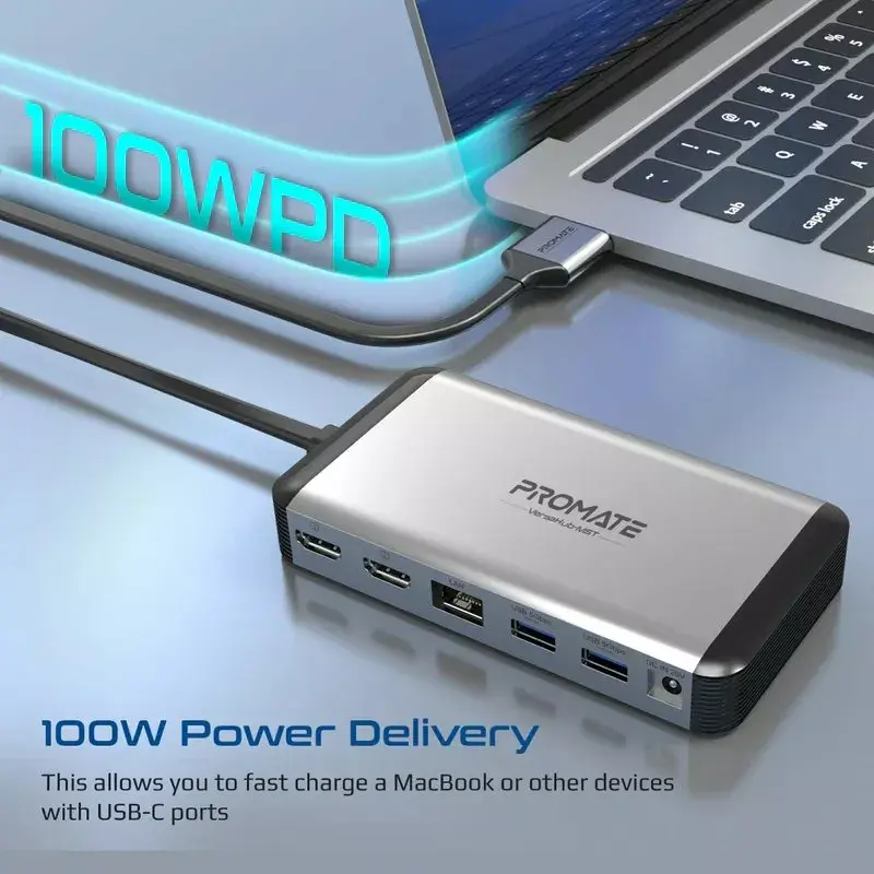 Мультимедийный хаб Promate VersaHub-MST Dual USB-C Photo 3