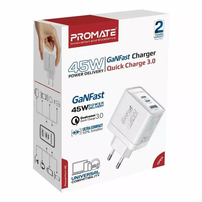Promate PowerPort-45 GaNFast 45W — сетевое зарядное Photo 4