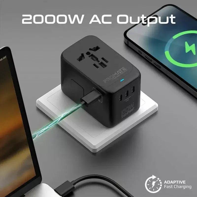 Sienas lādētājs Promate TripMate-GaN100 100W Photo 2