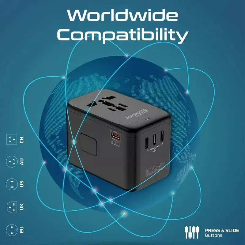 Sienas lādētājs Promate TripMate-GaN100 100W Photo 4