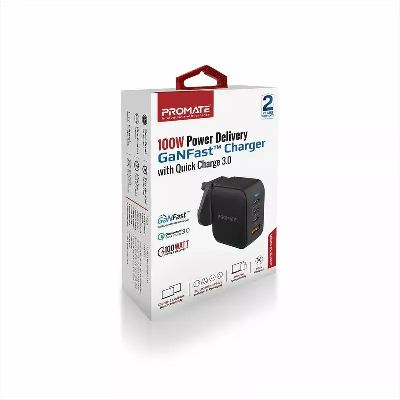 Сетевой зарядник Promate GaNPort4-100PD 100W USB-C PD Photo 5