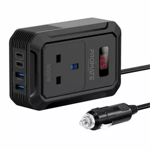 Promate Inverto-200W auto invertors DC-AC 11-17V 200W / USB-C PD65W