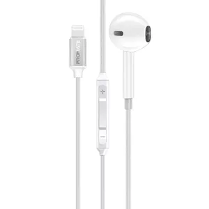 Wired In-Ear Earphones Promate MONOPODLT-WH with Lightning connector, MFi certified