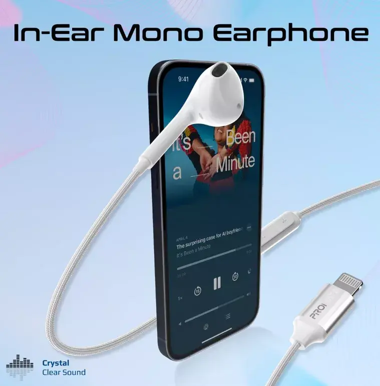 In-Ear Wired Earphones Promate MONOPODLT-WH Photo 3