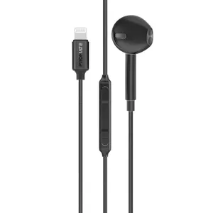 Wired In-Ear Earphones Promate MONOPODLT-BK Lightning MFi-certified, 1.3 m cable
