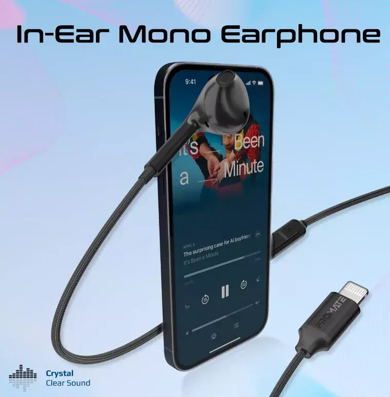 Wired In-Ear Earphones Promate MONOPODLT-BK Photo 3