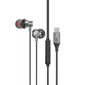 Iekļautās austiņas Promate Silken-C USB-C, ergonomisks dizains, 1,2 m kabelis
