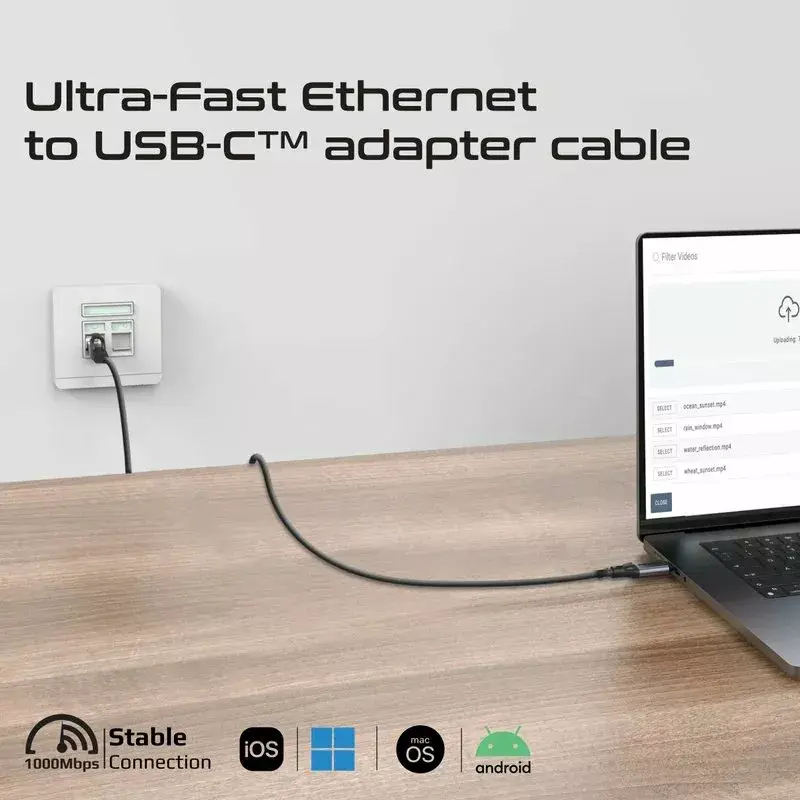 Promate CLink-RJ45 USB-C — RJ45 Гигабит 5 м Photo 2