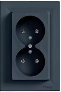 Socket Schneider Electric ASFORA 2x 2P+PE anthracite EPH9800271
