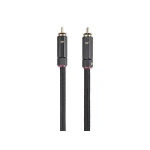 Audio kabelis Monoprice 21679 — RCA vīrietis uz RCA vīrieti, 1,82 m, zelta pārklājuma kontakti, melns