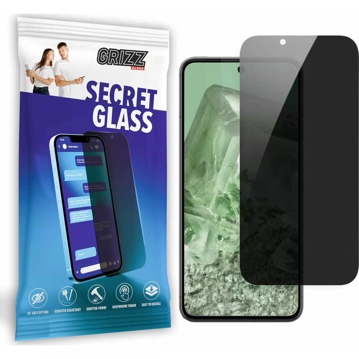 Aizsargcietais privātais stikls GrizzGlass SecretGlass priekš