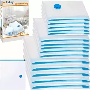 Vacuum storage bag set Ruhhy 15 pcs — reusable space-saving bags for clothing and bedding
