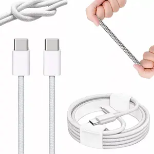 Vega USB-C uz USB-C kabelis, 60W Power Delivery, 1m, balts pīts