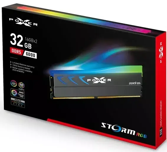 Silicon Power Storm RGB DDR5 32GB 6000MT/s CL36 Photo 5