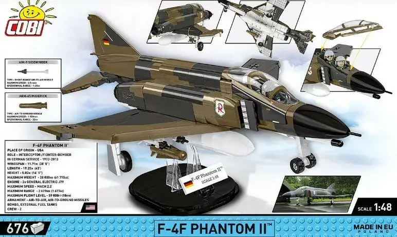 Konstrukcijas rotaļlieta Cobi F-4F Phantom II COBI-5898 Photo 8