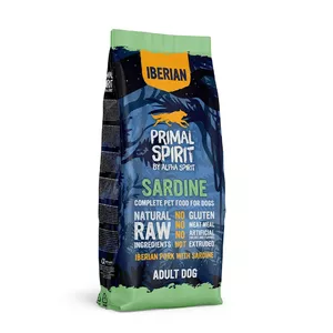 Сухой корм для собак PRIMAL SPIRIT Iberian Sardine 12 кг — для взрослых, 28,4% белка, 16,8% жира, полувлажный, без зерна и глютена