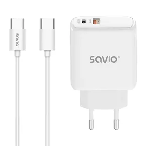 Mobile device charger Savio LA-10 USB Fast charging 20V White