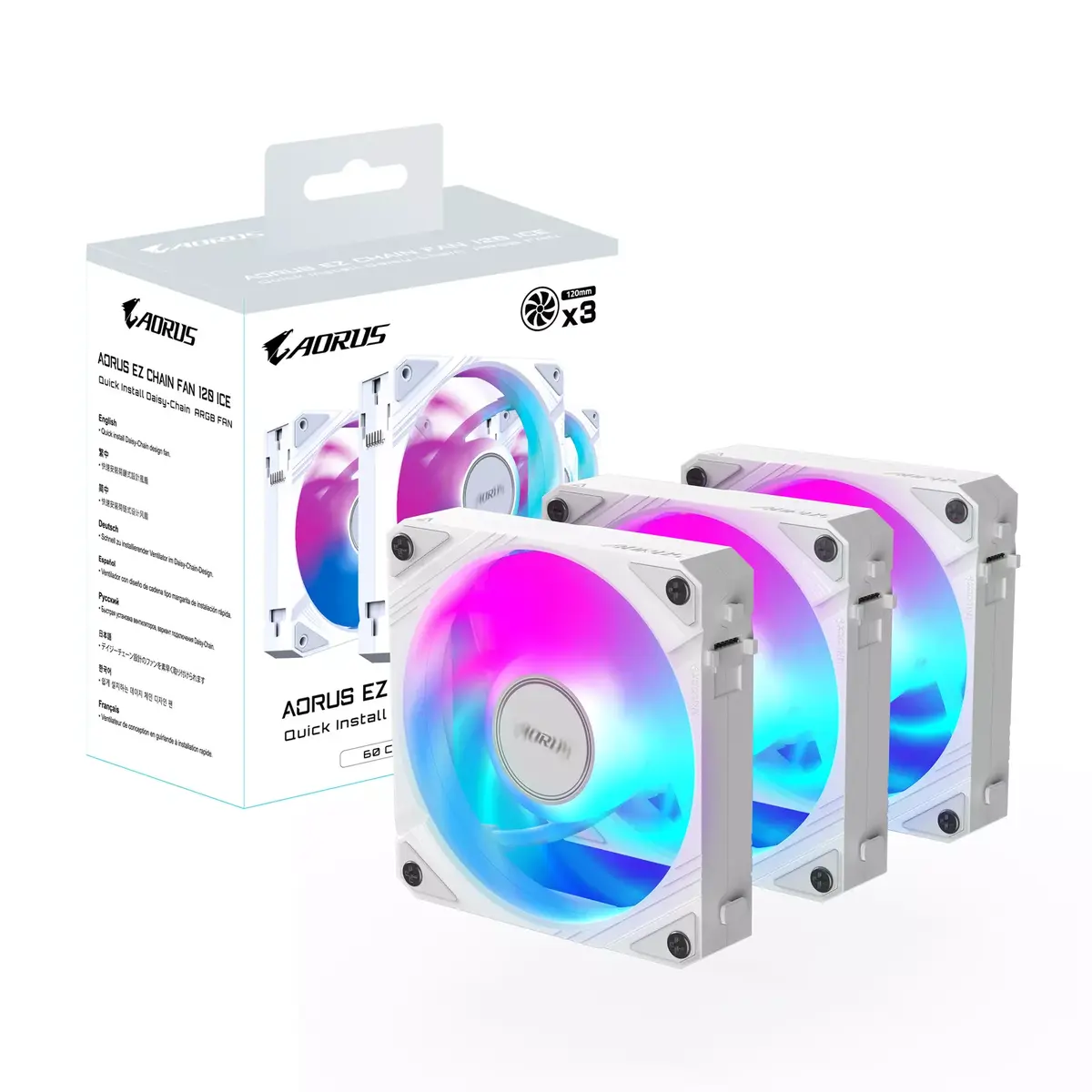 All-in-one liquid cooler GIGABYTE AORUS EZ CHAIN FAN 120 ICE Photo 7