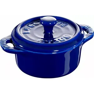 Mini cocotte No name Round 200 ml Blue — small oven-to-table cast-iron pot
