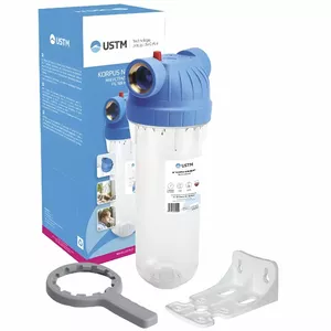 Filter housing USTM WFW 10" 3/4" — inline water filter housing, 10-inch cartridge, 3/4" inlet/outlet