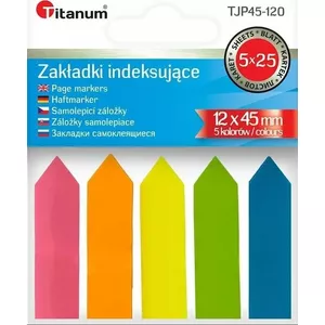 Index Tabs Titanum Zakładki indeksujące fluo 12×45 mm pack 5×25 sheets
