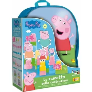 Mugursoma ar konstrukcijas blokiem Lisciani Peppa Pig, modelis 304-82674 — bērnu skolas soma ar būvniecības komplektu