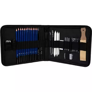 Sketching set Malatec 32 pcs — pencils and sketching tools, 32-piece art set