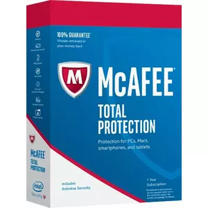 Antivirus security software McAfee Total Protection 2018 German 5 licenses 1 year