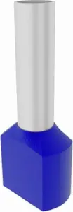 Elpromet insulated double ferrule terminals 2×2.5/10 mm blue, pack 100 (model TE2510)
