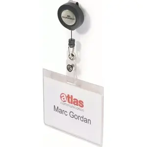Durable badge holder with retractable mechanism, model 8138-19, single piece