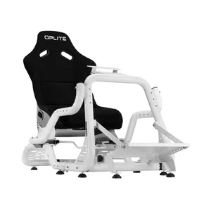 Sacīkšu kokpits Oplite GTR S8 Infinity Force — metāla rāmis, balts