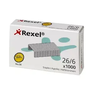 Staples REXEL No. 56 (26/6), steel, 1000 pcs, 20-page capacity
