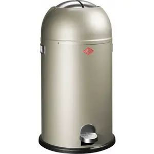 Atkritumu tvertne Wesco n. Silver 33 l Kickmaster — pedāļa nerūsējošā tērauda atkritumu urna, 33 l
