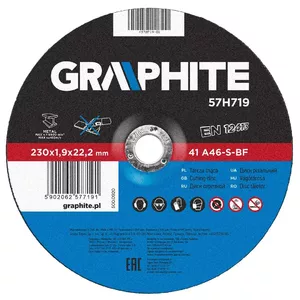 GRAPHITE 57H719 Metal Cutting Disc 230x1.9x22mm