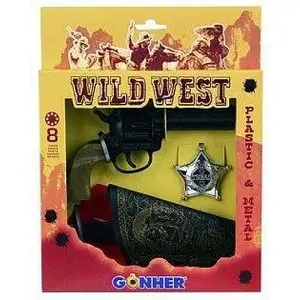 Toy Cowboy Revolver Set Gonher 239852 with Holster and Badge