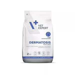 Сухой корм для кошек VETEXPERT Veterinary Diet Dermatosis Duck & Rice 2 кг — гипоаллергенная диета при кожных проблемах, белок 32%, жир 18%