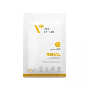 Влажный ветеринарный диетический корм для кошек VETEXPERT Renal 100 г пауч, курица, при недостаточности почек