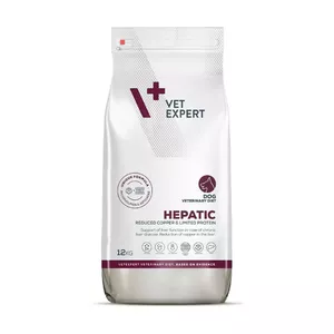 Сухой корм для собак VETEXPERT Veterinary Diet Hepatic 12 кг — диетическое питание для поддержки печени, мясной вкус, для взрослых собак 10–15,9 кг