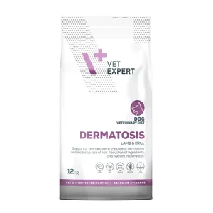 Сухой корм для собак VETEXPERT Dermatosis Lamb & Krill 12 кг — ветеринарная диета при кожных заболеваниях, белок 24%, жир 17%