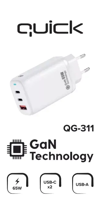 Зарядное устройство Quick QG-311 65W 2x USB-C Photo 2