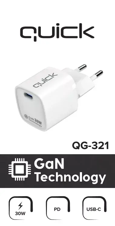 USB-C lādētājs Quick QG-321 30W Photo 2