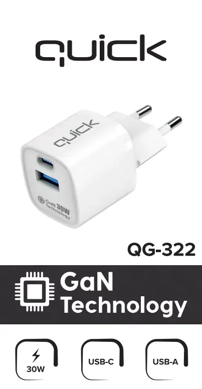 Зарядное устройство Quick QG-322 30W USB-C GaN Photo 2