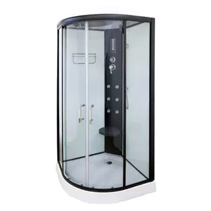 Dušas kabīne Baltic Aqua TULUZA-L II 90×90×215 cm — stūra stikla kabīne ar izvelkamu durvju risinājumu