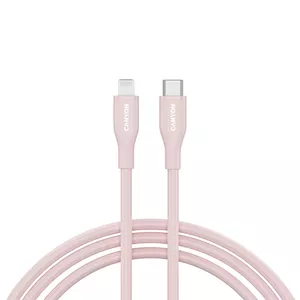 Кабель USB-C — Lightning CANYON CLNM60 60W MFi 1м силиконовый розовый