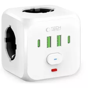 Сетевой адаптер Tech‑Protect PCL3X4 с 2× USB‑A и 2× USB‑C портами